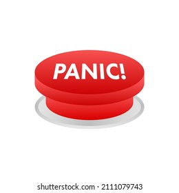 Panic push button, great design for any purposes. Flat design. Vector illustration.