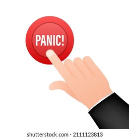 Panic push button, great design for any purposes. Flat design. Vector illustration.
