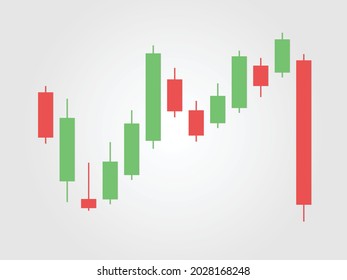 Panic Sell Bearish, Candlestick chart trading, financial and stock markets, Minimal concept trading cryptocurrency, investment trading, exchange, simple, isometric, financial, index, forex.