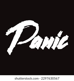 panic text on black background.