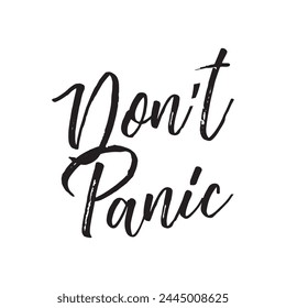 don’t panic text on white background.