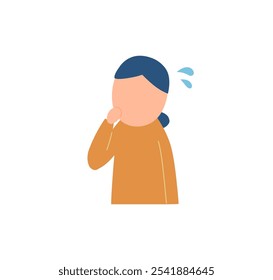 pânico, preocupação, mulher, humano, ícone