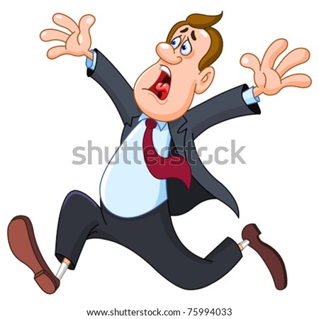 Panicked businessman