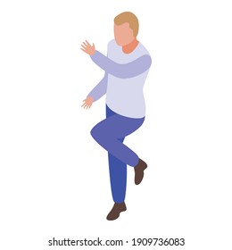 Panicked man icon. Isometric of panicked man vector icon for web design isolated on white background