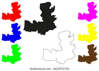 Panihati Stadt (Republik Indien, Bundesstaat Westbengalen) Karte, Vektorgrafik, Skizze Panihati Karte