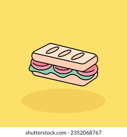 Panini Gratis vectorial caricatura Icono ilustración.Signos y textos de mediodía concepto aislado. estilo de dibujos animados planos