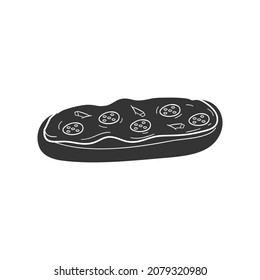 Panini Icon Silhouette Illustration. Italian Food Vector Graphic Pictogram Symbol Clip Art. Doodle Sketch Black Sign.