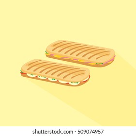panini sandwich cheese ham mozzarella