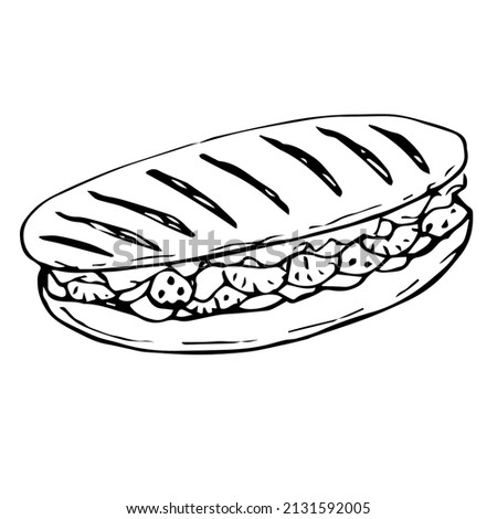 Panini vector illustration, hand drawing doodle