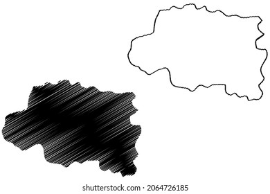 Panipat district (Haryana State, Republic of India) map vector illustration, scribble sketch Panipat map