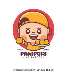 panipuri cartoon mascot design, for culinary and other businesses, brand logos, stickers, cartoon identities, stickers, icons, etc.