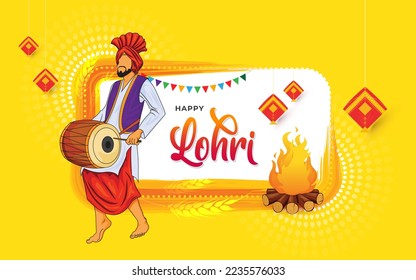 Panjabi Festival Happy Lohri Background Design Template