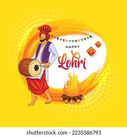 Panjabi Festival Happy Lohri Background Design Template