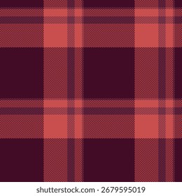 Panjabi tela de Vector a cuadros, cuadros de tartán sin costuras sexuales. Patrón de tela de fondo de textura aleatoria en paleta de colores rojo y oscuro.