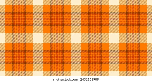 Panjabi vector plaid tartan, oriental check texture seamless. Garment background pattern textile fabric in bright and orange color.