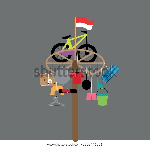 Panjat Pinang Vector Illustration Indonesian Independence Stock Vector ...