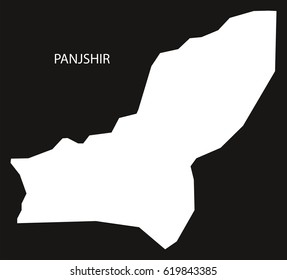 Panjshir Afghanistan map black inverted silhouette illustration