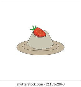 Panna cotta, dessert icon, vector, illustration, 10 eps