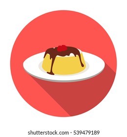 Panna cotta icon in flat style isolated on white background. Milk product and sweet symbol stock vector illustration.
