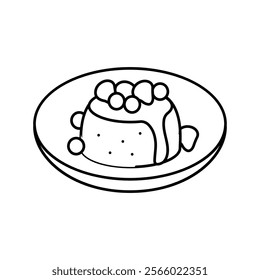 panna cotta italian cuisine line icon vector. panna cotta italian cuisine sign. isolated contour symbol black illustration