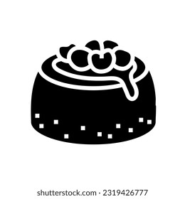panna cotta sweet food glyph icon vector. panna cotta sweet food sign. isolated symbol illustration