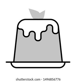 panna cotta thin line vector icon