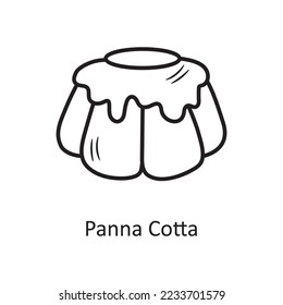 Panna Cotta vector outline Icon Design illustration. Bakery Symbol on White background EPS 10 File
