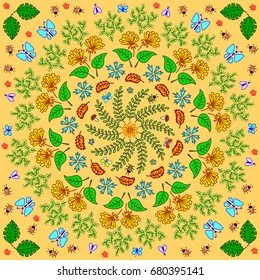 Panno summer circular pattern color Sketch doodle