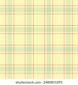 Pano check background vector, multicolor texture plaid textile. Holiday tartan seamless fabric pattern in light and orange colors palette.