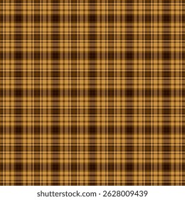 Tissu d'Image vectorielle pano plaid, motif de tissu rayé tartan. Image texture vérification arrière-plan harmonieux dans la palette de couleurs ambré et orange.