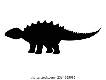 Panoplosaurus Dinosaur Silhouette Vector Isolated on White Background