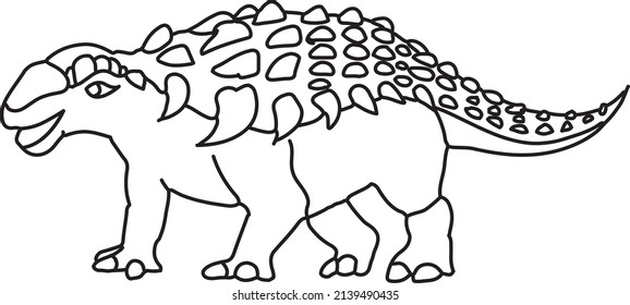 Panoplosaurus Vector drawing line art