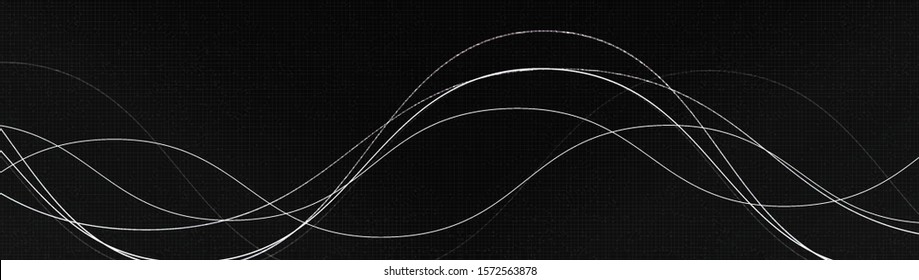 Panorama Black Smooth Line Circuit Microchip on Technology Background,Hi-tech and security Concept design,Free Space For text in put,Vector illustration.