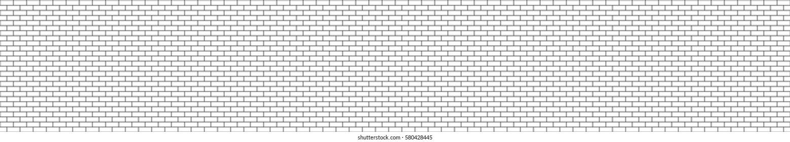 Panorama black and white structural brick seamless wall. Panoramic Solid Surface. Vector Illustration template banner header website