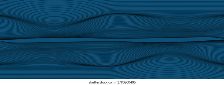 Panorama Línea dinámica azul sobre fondo blanco,Diseño de onda de sonido digital,Vector