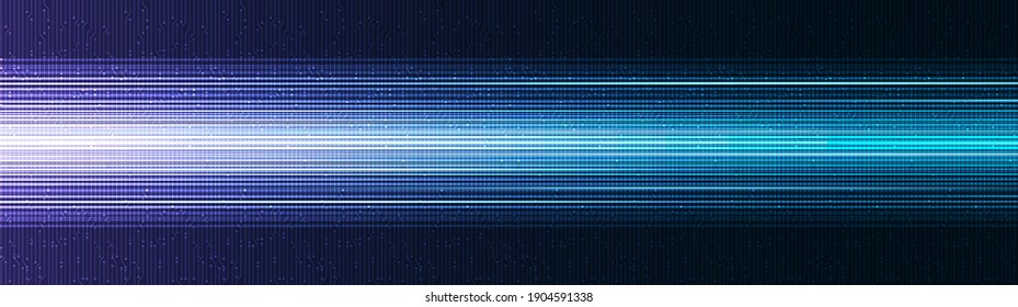 Panorama Blue Future Speed Light Technology Background,Hi-tech Digital and sound wave Concept design,Free Space For text in put,Vector illustration.