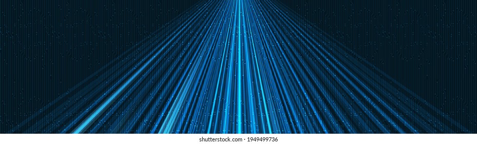 Panorama Blue Light on Technology Background,Diseño digital de alta tecnología y de onda de sonido,Espacio libre para texto puesto,Ilustración vectorial.