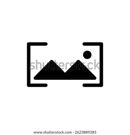 Panorama Capture Frame Icon Black Filled