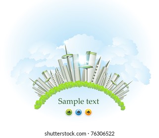 panorama card of the modern city