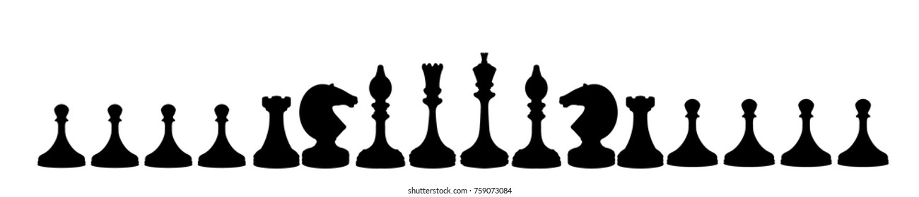 a panorama of chess pieces. illustration for your design. vector horizontal orientation
