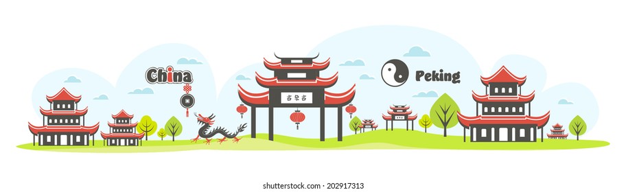 panorama of china japan