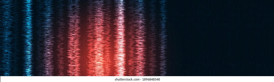 Panorama Circuit Light on Technology Background,Hi-tech Digital and sound wave Concept design,Free Space For text in put,Vector illustration.