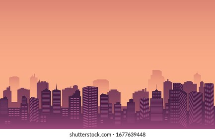 Panorama of a city in the afternoon.