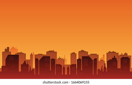 Panorama of the city with buildings skycraper.