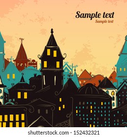 Panorama of the city  illustration - vector