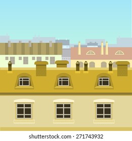 Panorama of city roofs