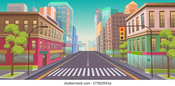 City Street Building Houses Architecture Empty Stock Vector (Royalty ...