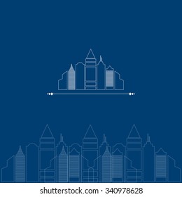 Panorama city vector background.Abstract town. Vector illustration.