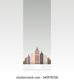 Panorama city vector background.Abstract town. Vector illustration.