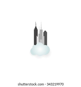 Panorama city vector background.Abstract town. Vector illustration.
